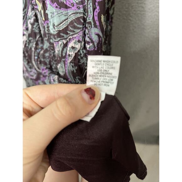 Halter Maxi Dress Medium Paisley Empire Waist Stretch Beach Y2K Western Hippie - Picture 6 of 16